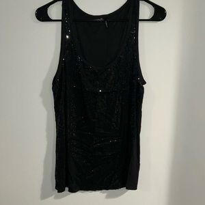 Black sequin tank